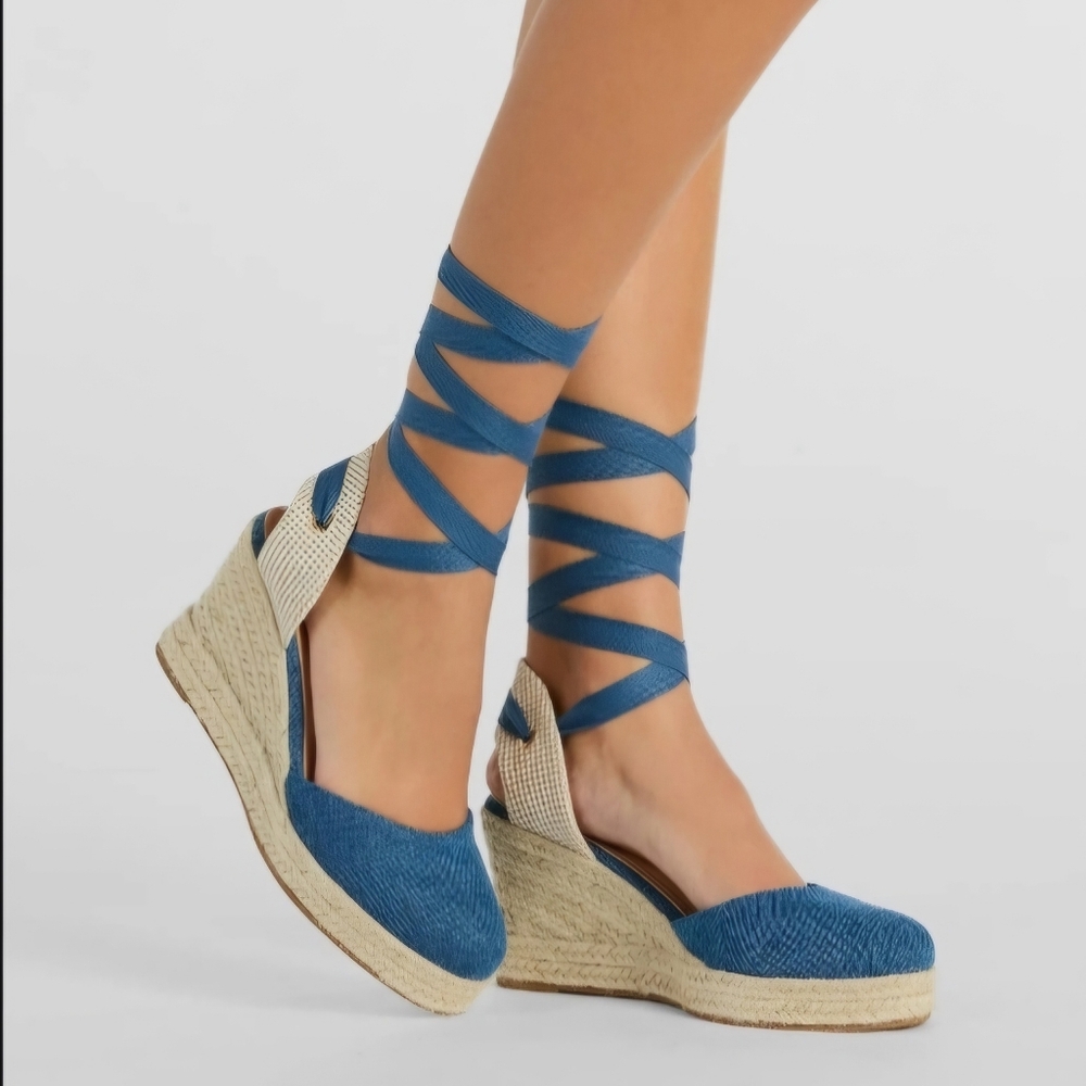 Lace up wedges